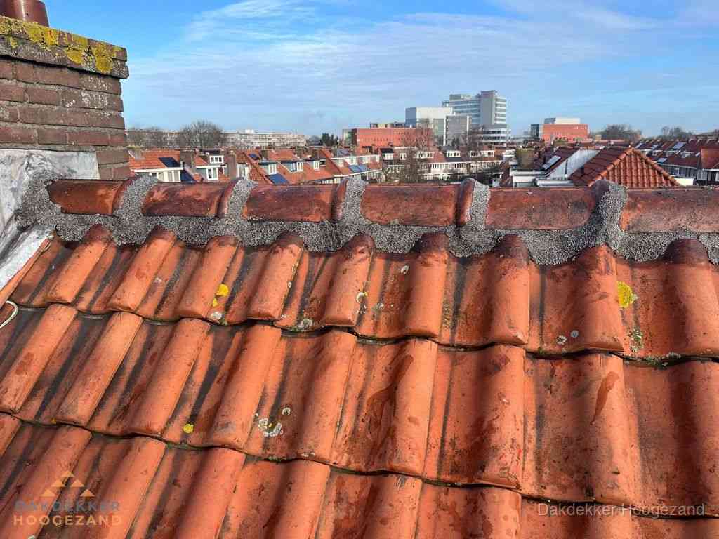 Nieuw bitumen plat dak met uitzicht over woonwijk in Hoogezand